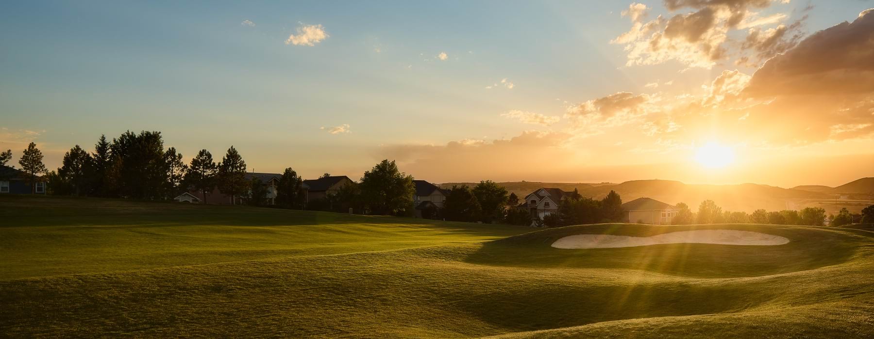 golf course sunset